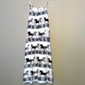 Pink Owl Horse Summer dress, Large